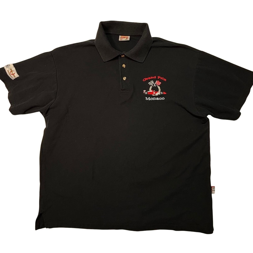 Grand Prix Monaco Racing Polo Shirt Black XL Motorsport Vintage